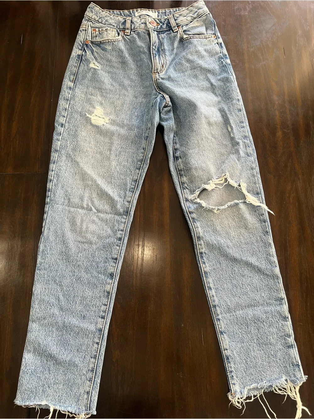 Garage Light Blue Straight Leg Jeans